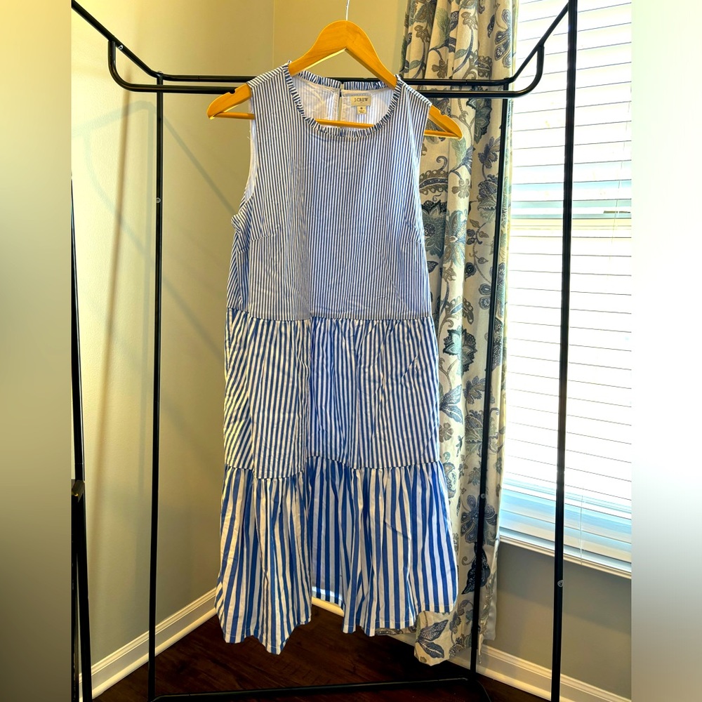 J Crew Women’s Blue and White Stripe Dress. EUC